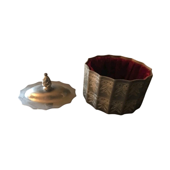 Elegant Silver Plated Godinger Vintage 1991 Velvet Jewlery Box Decorative Box - Picture 3 of 4